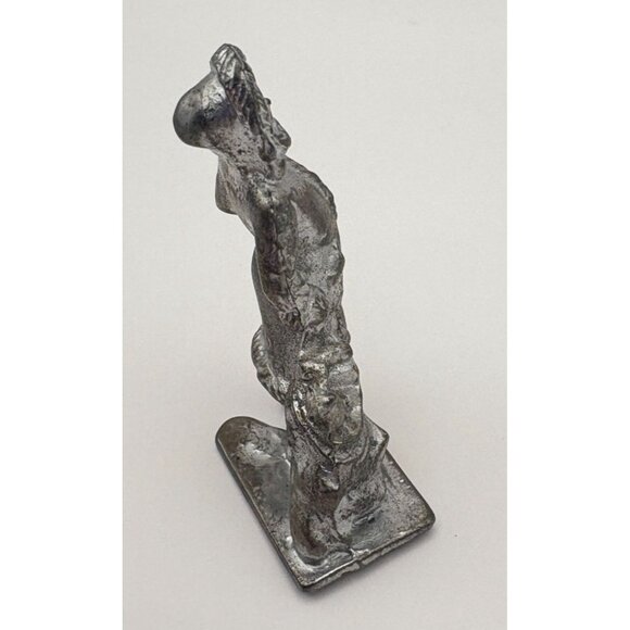 Vintage Pewter Old World Santa Claus Figurine With Toy Sack Christmas Decor - Picture 5 of 7